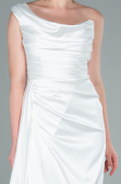 Robe De Soirée Satin Longue Blanc ABU2173