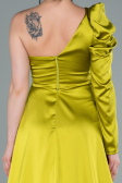 Robe De Soirée Satin Longue Pistache vert ABU1715
