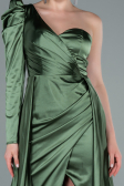 Robe De Soirée Satin Longue Kaki ABU1715