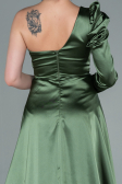 Robe De Soirée Satin Longue Kaki ABU1715