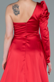 Robe De Soirée Satin Longue Rouge ABU1715