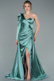 Robe De Soirée Satin Longue Menthe ABU1715