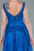 Robe de Soirée Longue Bleu Saxe ABU2418
