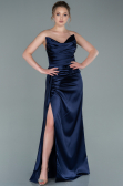 Robe de Soirée Longue Bleu Marine ABU370