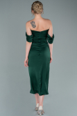 Robe de Cérémonie Midi Satin Émeraude ABK1404