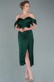 Robe de Cérémonie Midi Satin Émeraude ABK1404
