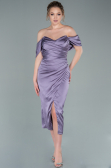 Robe de Cérémonie Midi Satin Lilas ABK1404