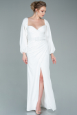Robe Queue de Poisson Longue Blanc ABU2280
