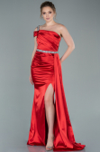 Robe de Soirée Longue Satin Rouge ABU2363