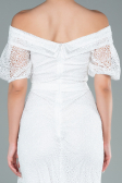 Robe de Soirée Longue Dantelle Blanc ABU2427