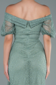 Robe de Soirée Longue Dantelle Turquoise ABU2427