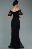 Robe de Soirée Longue Dantelle Noir ABU2427