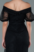 Robe de Soirée Longue Dantelle Noir ABU2427