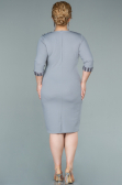 Robe De Soirée Grande Taille Courte Gris ABK1325