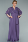 Robe De Soirée Grande Taille Mousseline Longue Lilas ABU2071