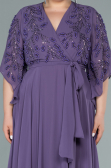 Robe De Soirée Grande Taille Mousseline Longue Lilas ABU2071