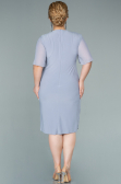 Robe De Soirée Mousseline Courte Gris ABK1294