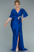 Robe Grande Taille Longue Bleu Saxe ABU2441