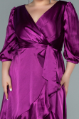 Robe de Soirée Grande Taille Midi Satin Couleur Cerise ABK1410