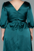 Robe de Soirée Grande Taille Midi Satin Émeraude ABK1410