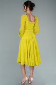 Robe de Cérémonie Midi Mousseline Pistache vert ABK1441
