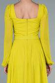 Robe de Cérémonie Midi Mousseline Pistache vert ABK1441