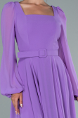 Robe de Cérémonie Midi Mousseline Lilas ABK1441