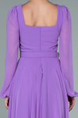 Robe de Cérémonie Midi Mousseline Lilas ABK1441