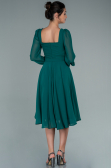 Robe de Cérémonie Midi Mousseline Émeraude ABK1441