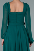 Robe de Cérémonie Midi Mousseline Émeraude ABK1441