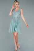 Robe de Cérémonie Courte Turquoise ABK1451