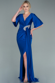 Robe de Soirée Longue Bleu Saxe ABU2443