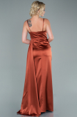 Robe de Soirée Longue Satin Marron clair ABU2477