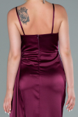 Robe de Soirée Longue Satin Couleur Cerise ABU2477