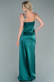 Robe de Soirée Longue Satin Émeraude ABU2477