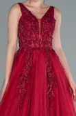 Robe de Soirée Longue Rouge Bordeaux ABU2107