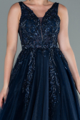 Robe de Soirée Longue Bleu Marine ABU2107
