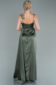Robe de Soirée Longue Satin Kaki ABU2477