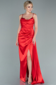 Robe de Soirée Longue Satin Rouge ABU2477