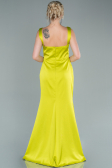 Robe de Soirée Longue Satin Pistache vert ABU2479