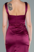 Robe de Soirée Longue Satin Couleur Cerise ABU2479