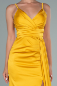 Robe de Fiançaille Longue Satin Moutarde ABU2495