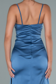 Robe de Fiançaille Longue Satin Indigo ABU2495