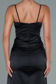 Robe de Fiançaille Longue Satin Noir ABU2495