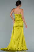 Robe de Fiançaille Longue Satin Pistache vert ABU2495