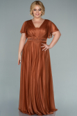 Robe de Soirée Grande Taille Longue Orange ABU2498