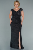 Robe de Soirée Grande Taille Longue Anthracite ABU2438