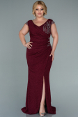 Robe de Soirée Grande Taille Longue Rouge Bordeaux ABU2438