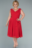 Robe Grande Taille Midi Mousseline Rouge ABK1467