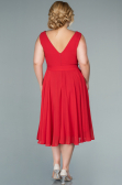 Robe Grande Taille Midi Mousseline Rouge ABK1467